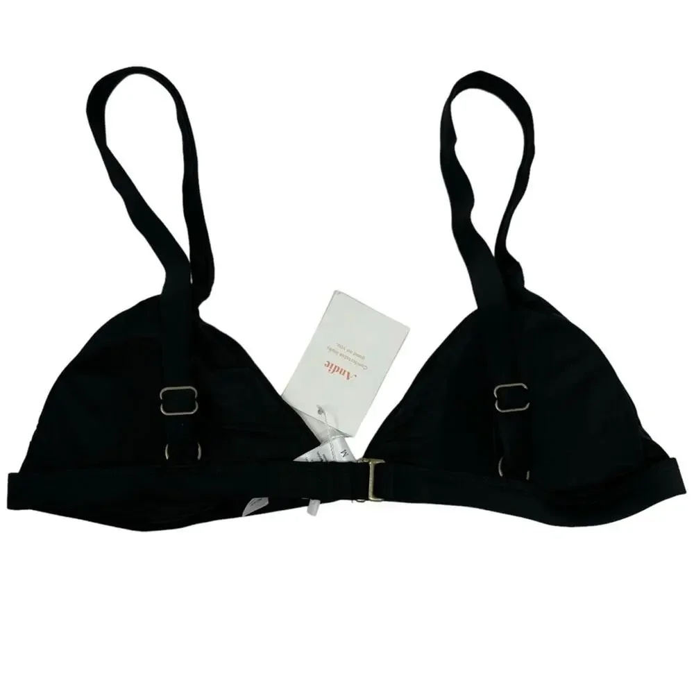 Andie Swim The Caicos Triangle Bikini TopnBlack Adjustable Cups Size‎ M NEW